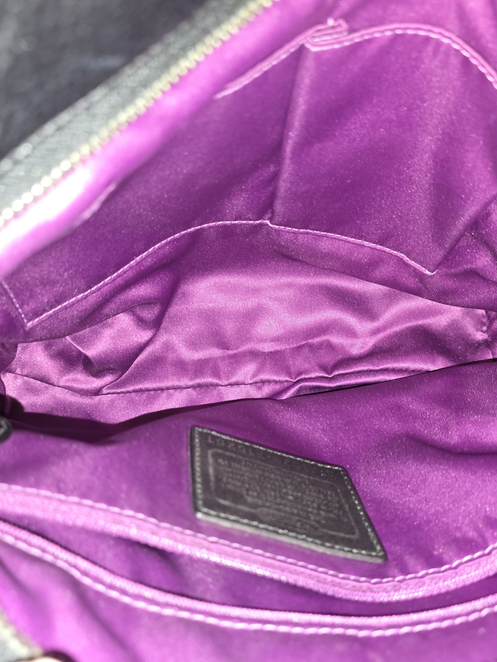 Coach Black Leather Shoulder Bag with Chain Strap - Picture 6 of 7